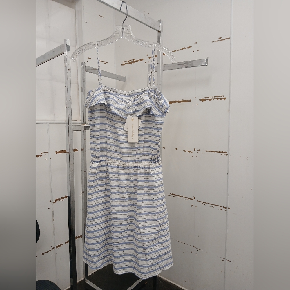 Blue and White Striped Dress